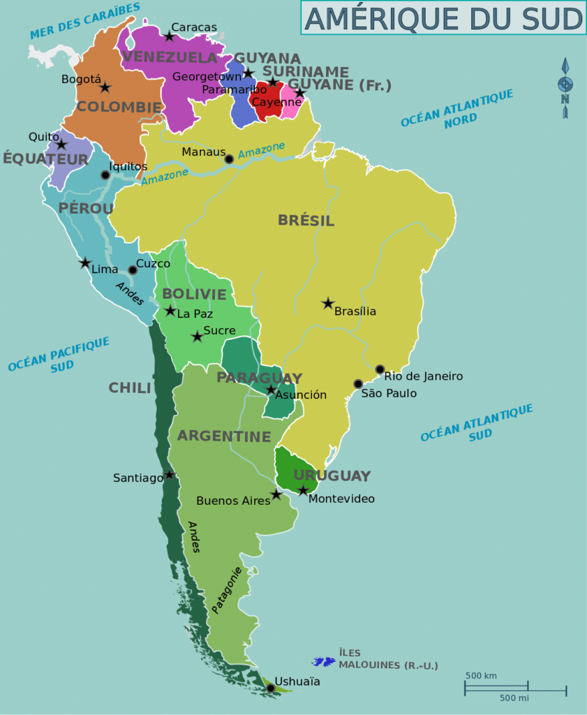 Carte Amérique latine