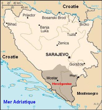 Carte des régions de Bosnie