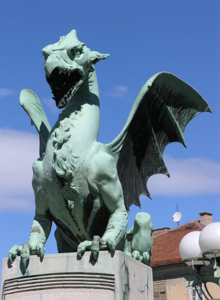 Sculpture de dragon à Ljubljana